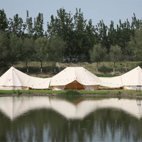 Camping en plein air de luxe étanche empereur cloche tente toile coton Safari grande yourte tente pour le glamping en famille