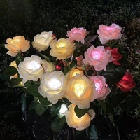 Lampes solaires 12V IP65 pour décoration de jardin extérieure, forme de rose, à induction, pour les fêtes