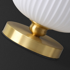 Full Brass <strong>Vintage</strong> Table <strong>Lamp</strong> with Tri-Color Dimmable E27 Bulb, <strong>Glass</strong> <strong>Shade</strong> for Bedroom Living Room - Product Image 5
