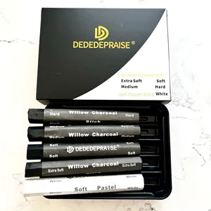 5 pezzi solubili in acqua professionale <span class=keywords><strong>accademia</strong></span> arte disegno salice carboncino bianco pastello bastoncini-extra morbido medio duro morbido - Product Image 6