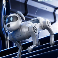 Robot chien mécanique électrique télécommandé 2,4 GHz pour enfants, à assembler soi-même, en plastique, pour l'éducation et la marche