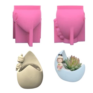 <span class=keywords><strong>Chapeau</strong></span> Oreilles <span class=keywords><strong>de</strong></span> Lapin Créatif Dessin Animé 3D, Fille Assise sur la Lune, Moule en Silicone pour le Bricolage, Cire et Cire, Gypse, Pot <span class=keywords><strong>de</strong></span> Fleur - Product Image 6