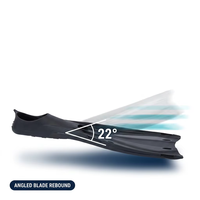 Palmes de plongée Q56 PP à angle de poussée de 22 degrés, palmes longues pour la plongée libre et la pêche sous-marine, équipement de plongée