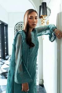 Elegante Conjunto de Salwar Kameez Azul Turquesa Bordado con Dupatta – Traje Recto de Diseñador para Fiesta para Mujer - Product Image 3