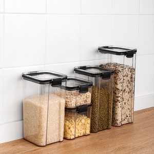 Eco-Friendly Clear Glass Food Storage <b>Jars</b> Modern Airtight Plastic Lid Capacity for Candy <b>Cookie</b> Rice Sugar Nuts Storage - Product Image 1