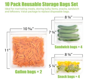 Reusable Bpa free ziplock bags custom food <b>plastic</b> <b>packaging</b> storage bag - Product Image 2