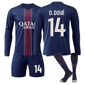 2526 パリサマーロングスリーブフットボールジャージスーツセット No.14 ドワイ No.10 デンベレ No.19 リ・カンレン - Product Image 4