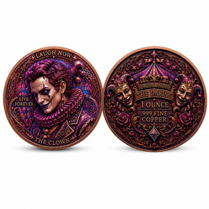 Medaglia in Rame 1oz 999 <span class=keywords><strong>Fantasy</strong></span> Clown, Moneta Commemorativa a Tema Carnevale, Souvenir d'Arte 3D UV da Collezione, Regalo - Product Image 1
