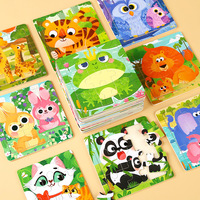 9 pièces en bois petit puzzle pour 3-7 ans dessin animé animal trafic avion conseil pour maternelle enfants éducation précoce jouet