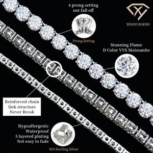 Offres Limitées : Bracelet Tennis Classique Unisexe en Argent 925 Poli avec Moissanite Taille Brillant Rond – Bijou Tendance - Product Image 2