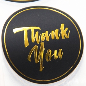 Adesivi Rotondi Personalizzati, Etichette di Ringraziamento per la Mia Piccola Impresa, Etichette con Logo in Lamina d'Oro per Imballaggi - Product Image 1