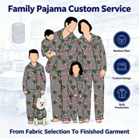 Großhandel Maßgeschneiderte Lustige Karierte und Gestreifte Bedruckte Familien-Pyjamas für Weihnachten und Feiertage, Passende Familien-Loungewear