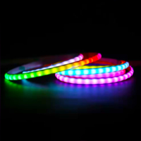 Bande LED COB RGBIC 5V 5mm 160 LED/m avec télécommande, lumière d'ambiance nocturne à changement de couleur pour salon et chambre à coucher