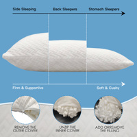 Oreiller en mousse à mémoire de forme déchiquetée, en stock direct usine, rebondissant, en éponge de polyester, blanc, pour dormir, emballé