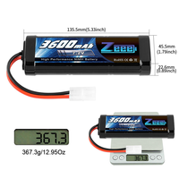 بطارية قابلة لإعادة الشحن عالية الجودة 6S 7.2V 3600mAh NiMH مع قابس تاميا للسيارات التي تعمل بالتحكم عن بعد والأدوات الكهربائية