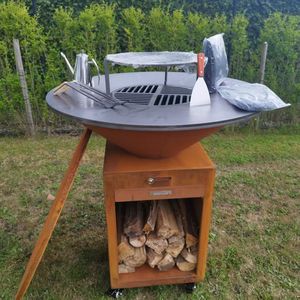 Brasero extérieur en acier Corten pour barbecue - Product Image 3