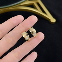 Orecchini a cerchio in oro giallo 18 carati con diamanti coltivati in laboratorio, orecchini pendenti alla moda, orecchini a clip, orecchini con diamanti, orecchini raffinati