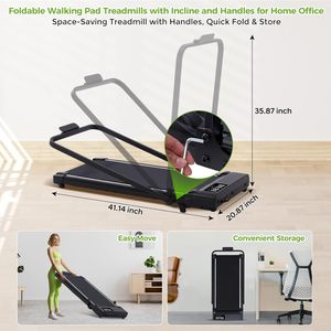 Caminadora Eléctrica Plegable Portátil Compacta con Pantalla LED, Manillares Inclinables, 3.0HP, Capacidad de 320 Libras, 0.6-6.2MPH, para el Hogar y Espacios Pequeños - Product Image 5