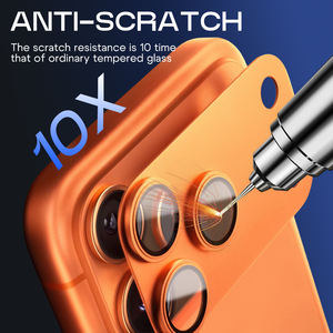 Protection d'objectif d'appareil photo en verre trempé 9H à installation ultra facile pour iPhone 17 Series, film intégré étanche à couverture complète - Product Image 4