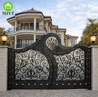 Foshan porte société porte haut design luxe wroug or fer porte Villa manoir château extérieur entrée mode jolies portes électriques