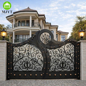 Puerta Foshan, puerta <span class=keywords><strong>de</strong></span> empresa, diseño superior, Puerta <span class=keywords><strong>de</strong></span> Hierro dorado <span class=keywords><strong>de</strong></span> lujo, Villa, <span class=keywords><strong>castillo</strong></span> señorial, <span class=keywords><strong>entrada</strong></span> exterior, moda, bonitas puertas eléctricas - Product Image 6
