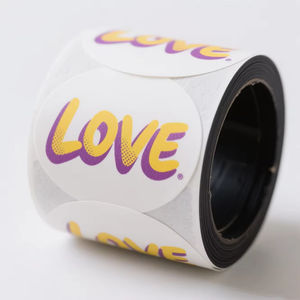 Etiquetas Adhesivas de Vinilo Personalizadas con Logotipo de Marca, Paquete de 100 Unidades en Rollo, Etiquetas Redondas - Product Image 5