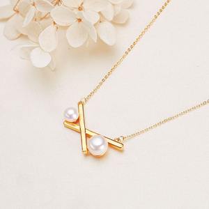 Fournisseur direct du fabricant Collier poutre d'équilibre croisée Zhuji Jewelry Pendentif en perle d'eau douce pour fille Exsudant l'élégance - Product Image 4