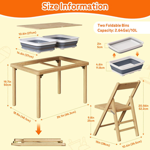 <span class=keywords><strong>Table</strong></span> sensorielle pliable en bois certifiée CPC pour enfants avec couvercle en contreplaqué anti-<span class=keywords><strong>d</strong></span>éformation - Product Image 6