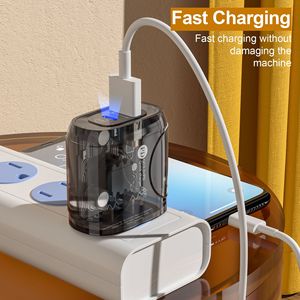 2025 nuevo enchufe de viaje transparente QC3.0 PD 45W adaptador de corriente para ordenador portátil para <span class=keywords><strong>iPhone</strong></span> cargadores rápidos portátiles tipo C cargador de pared USB - Product Image 4