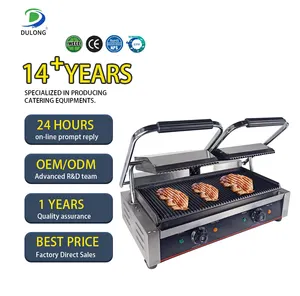 Fábrica personalizada Vevor Foreman Waffle automático comercial Industrial Maker eléctrico Panini Grill para restaurante