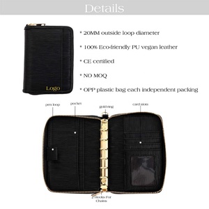Hongbo Nouveau Best-Seller Classeur Organisateur <span class=keywords><strong>A7</strong></span> en Cuir Epi Ondulé 6 Couleurs avec Fermeture Éclair, Disponible avec Chaînes/Bracelet - Product Image 5