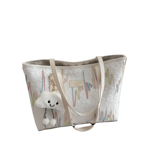 Nouveaux grands sacs fourre-tout en toile pour femme 2025, sacs à main mignons et kawaii pour femme, sacs de couleur arc-en-ciel tendance pour les trajets quotidiens, vente en gros - Product Image 5