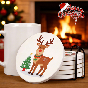 Highly Absorbent Ceramic <b>Coaster</b> <b>Set</b> Custom Logo Blank Sublimation Mats for Cups Mugs Non-Slip Drink <b>Coasters</b> - Product Image 2