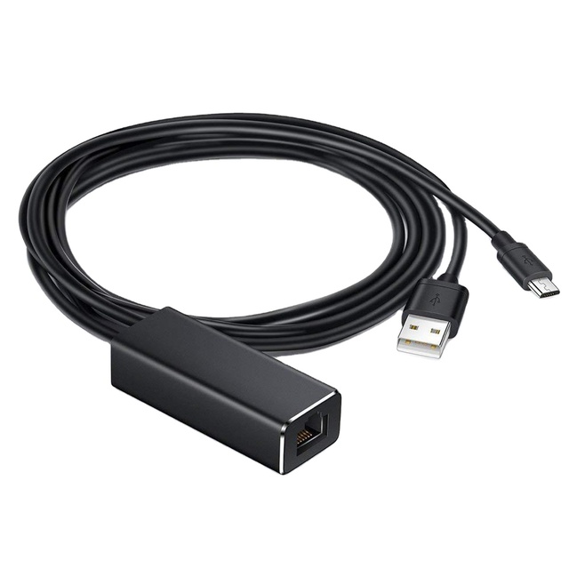 Ethernet Adapter, Micro USB Ethernet Adapter Cable and Power Cord for Fire TV Stick