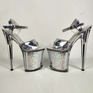 Nuovi Sandali Estivi da Nightclub per Pole Dance, Scarpe con <span class=keywords><strong>Tacco</strong></span> Alto 20 <span class=keywords><strong>CM</strong></span> e Plateau con Cristalli da <span class=keywords><strong>8</strong></span> Pollici per Donna - Product Image 4