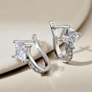Dylam Women Daily Dress up Fine Jewelry Fade Free 925 Sterling <b>Silver</b> Rhodium Plated Sparkle 5a Cubic Zirconia Hoop Earrings - Product Image 6