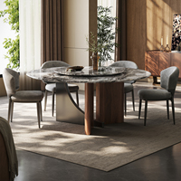 Italienischer Luxus-Esstisch aus Sinterstein mit Drehplatte, Moderner Marmortisch für Zuhause, Villa und Hotel, Premium-Möbel