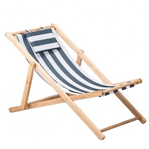 Sillas <span class=keywords><strong>de</strong></span> playa <span class=keywords><strong>de</strong></span> madera fuerte <span class=keywords><strong>de</strong></span> tela Oxford con diseño personalizado, sillas <span class=keywords><strong>de</strong></span> salón portátiles plegables con almohada para Francia Chateau Fontenil - Product Image 1