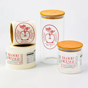 定制Etikett全彩紫外印刷透明Bopp薄膜食品产品包装透明标签贴纸瓶罐