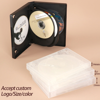 Boîte de remplacement pour DVD vidéo WEISHENG avec logo personnalisé, 14 mm, standard, double boîte de protection pour 1 disque de jeu, étui personnalisé noir pour CD/DVD