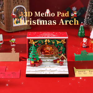 Bloc-notes 3D personnalisable gravé au laser, prêt à être expédié, idéal comme cadeau de Noël ou pour les fêtes - Product Image 2