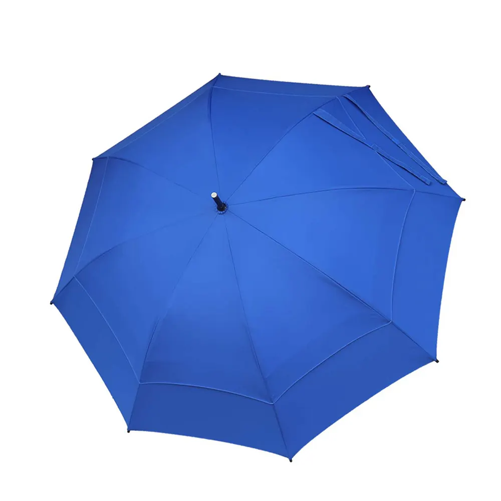 New Model Elegant Blue Double Layer Windproof Straight Automatic Umbrella With Logo Printing
