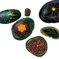 Kit de peinture sur pierres personnalisé - Kit d'art et d'artisanat pour enfants, peindre et décorer 2 lb de galets de rivière avec 10 couleurs de peinture et fournitures artistiques