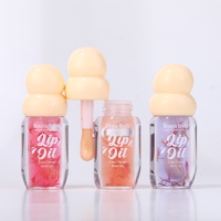 Base de gloss à lèvres changeant de couleur du fabricant, marque privée avec fleur, huile à lèvres hydratante longue durée personnalisée