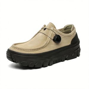 <b>Men's</b> Low-<b>heeled</b> Shoes Vintage Low-<b>heeled</b> Suede Loafers Add Convenience <b>for</b> Wearing Suitable <b>for</b> Winter Casual Wear - Product Image 5