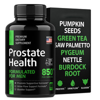 Capsules pour la santé de la prostate 850mg, supplément de palmier nain et de Pygeum africanum pour hommes, soutien de la prostate
