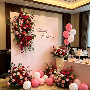 Arco Floral Premium en Tono Magenta para Todas las Estaciones, Flor sin Mantenimiento para Salones de Banquetes y Espacios Modernos - Product Image 4