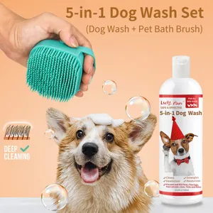 OEM ODM Factory Custom ized PET-Reinigungs set 5-in-1 Dog Wash mit Pflege bürste