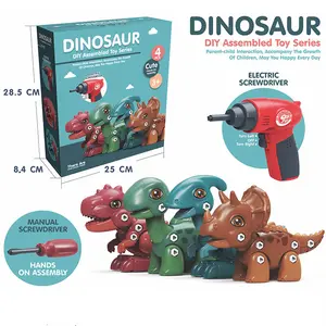 Dinosaur Toys, Take Apart Dinosaur Toys for Kids STEM Construction Assemble Building Kids Toys with Electric Drill