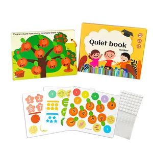 Kustom pencerahan kognitif tenang buku mainan anak untuk belajar angka buku sibuk kemasan kotak kertas